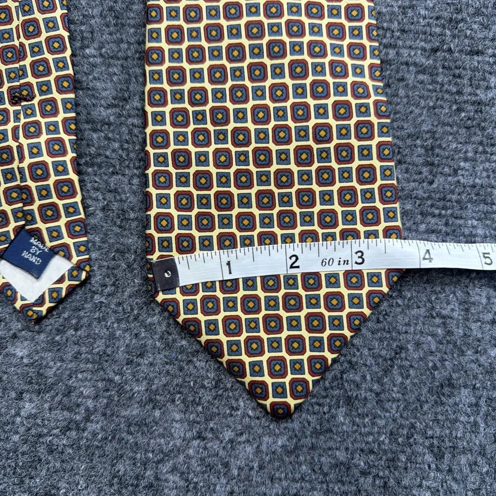 VTG POLO RALPH LAUREN Silk Tie Wedding Formal 100% Silk HAND MADE In USA Geo Art